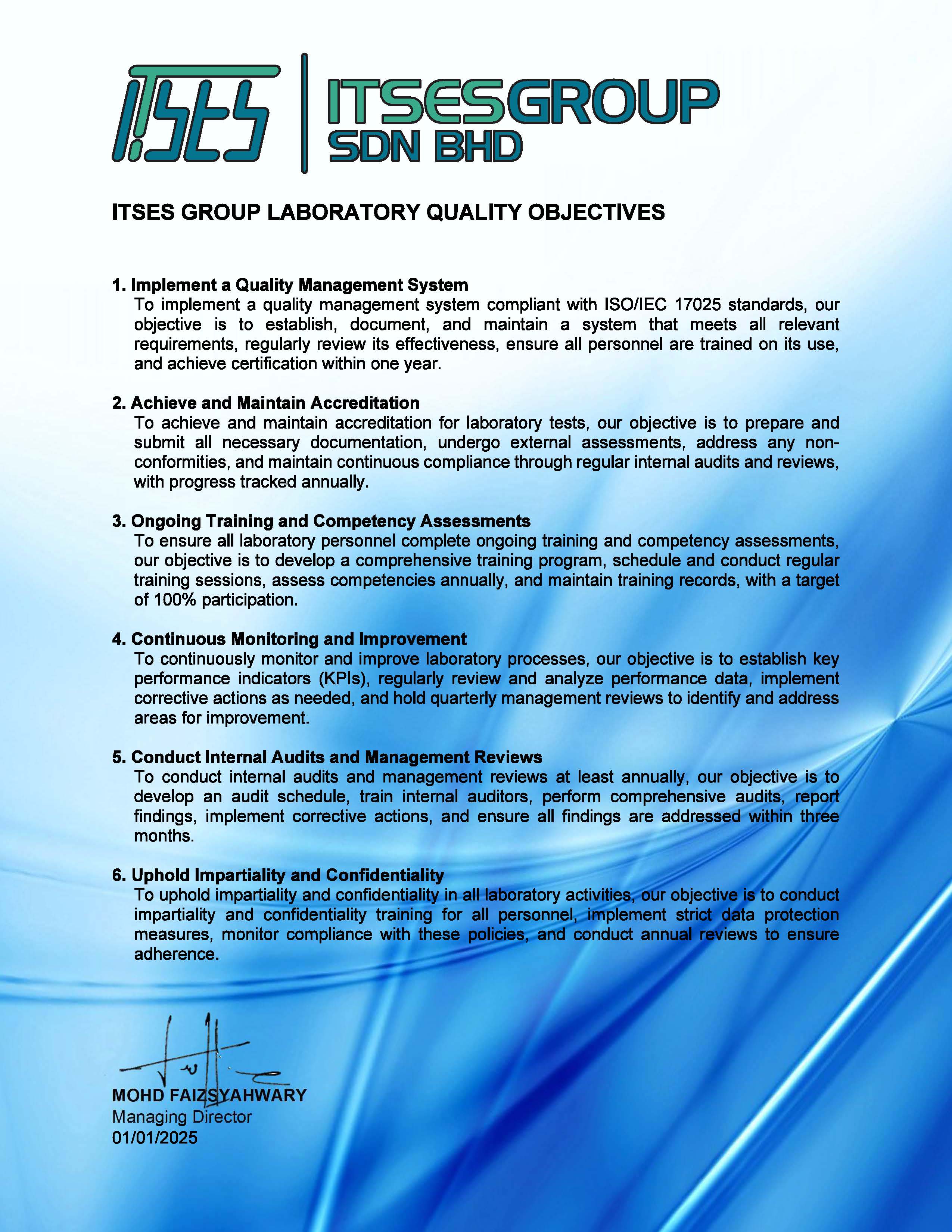 Laboratory Quality Objectives